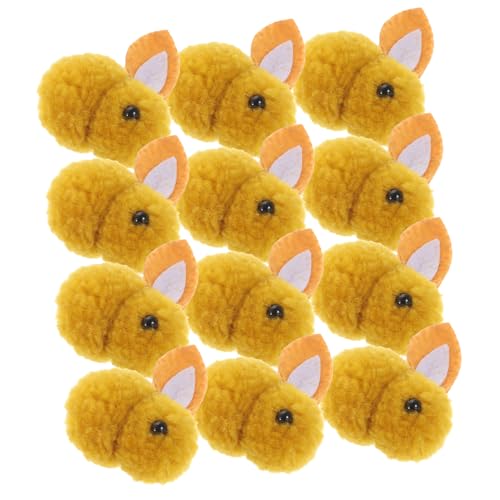 VICASKY 12St Plüschhase süßer Plüsch-Schlüsselanhänger Weihnachtsplüschpuppe Babyspielzeug Fee Cuddly Bunny Weihnachts Party Desktop-Kaninchen-Schmuck Kleiner Häschenplüsch Light Brown von VICASKY