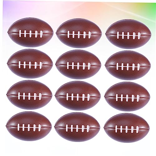 VICASKY 12St Spielzeugbälle kinderball Stress abbau Druckabbau Spielzeugball Stressabbau kleines Rugby Mini-Sportbälle PU-Ball Brown von VICASKY
