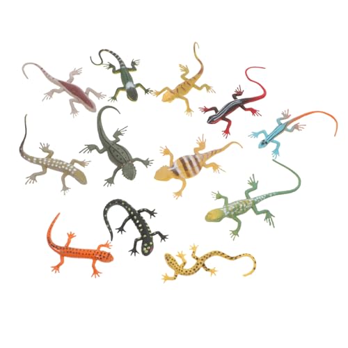 VICASKY 12 Stücke Simulation Spielzeug Realistische Gecko Figuren Reptil Jungen Und Mädchen Spielzeug Streich Schlange Für Party Trick von VICASKY