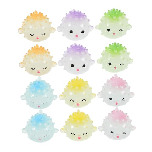 VICASKY 12stücke Teiliges Miniatur Pufferfisch Figuren Aus Resin Süße Meeresbewohner Für DIY Terrarien Märchengärten Und Wohnkultur Kreative Dekoration Für -Themen von VICASKY