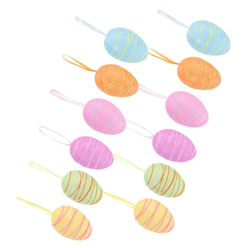 VICASKY 12Stücke Kreative Mini Hängeeier für Osterfeier Wiederverwendbare Deko Eier für Heimdekoration für Festliche Anlässe VICASKY 12Stücke Kreative Mini Hängeeier für Osterfeier Wiederverwendbare Deko Eier für Heimdekoration für Festliche Anlässe von VICASKY