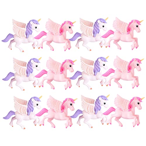 VICASKY 12 Stück Kleiner Einhorn Modelle Deko Figuren für Garten Bonsai Puppenhaus Miniatur Einhorn Ornamente Detailreich und Farbecht von VICASKY