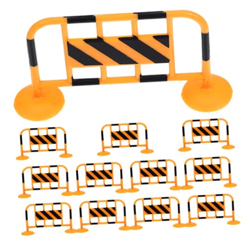 VICASKY 12Stücke Mini Verkehrszaun Simulation Straßensperren Leuchtende Farben Leichtes Harzmaterial für Fotorequisiten und Modellbau Sicherheitsbarrikaden von VICASKY