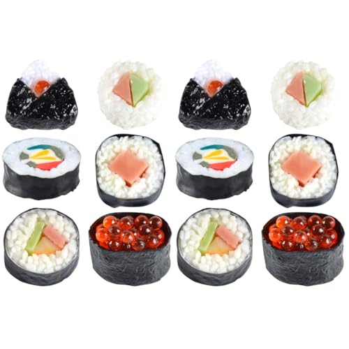 Sushi Kostüm Onigiri Onigiri Form Sushi Sushi Go Sushi 12 Stücke Künstliche Sushi Probe Simulation Realistische Lebensechte Nigiri Onigiri Dessert Reis Rolle Sushi Kostüm Sushi Go Onigiri Sushi Go von VICASKY