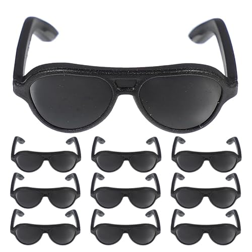 VICASKY 12pcs Sonnenbrille Haustier Brillen Kleine Puppen Puppe mit Zubehör Puppen für Puppen Zubehör Puppe Zubehör Basteln Sonnenbrille Puppe Schwarz Pp von VICASKY