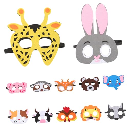 VICASKY Tier-cosplay-masken – 12 Tiermasken Aus Filz Kinderkleidung Halloween-partyzubehör Bühnenauftrittsmasken Maskeradenzubehör VICASKY Tier-cosplay-masken – 12 Tiermasken Aus Filz Kinderkleidung Halloween-partyzubehör Bühnenauftrittsmasken Maskeradenzubehör von VICASKY