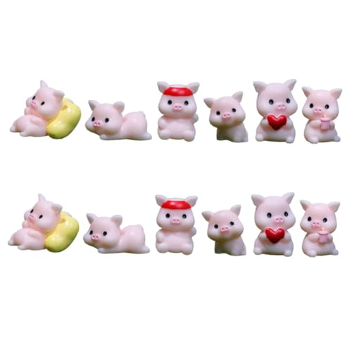 VICASKY 12st Harz- -skulptur Hase Krabbe Tiere Badespielzeug Kaninchen Huhn Bank Auto Coop Kinderspielzeug Sparschwein Bastelset Miniatur-Schweinchen-schmuck Tiermodell Figur Rosa VICASKY 12st Harz- -skulptur Hase Krabbe Tiere Badespielzeug Kaninchen Huhn Bank Auto Coop Kinderspielzeug Sparschwein Bastelset Miniatur-Schweinchen-schmuck Tiermodell Figur Rosa von VICASKY