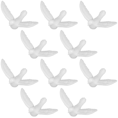 VICASKY Deko Vögel Tauben Hochzeit Miniaturvogel Mini-Vogel-Dekoration Miniaturvögel WeißE Taube Mini Tier Dekorative KüNstliche 12 Stück Figuren Miniatur Ornamente Für Puppenhaus Zubehör von VICASKY