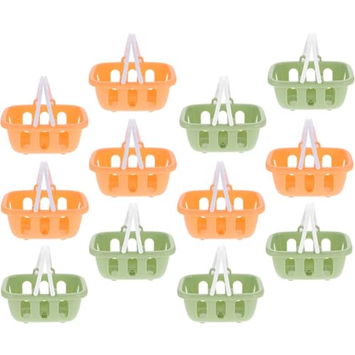 VICASKY 12st Mini-einkaufskorb Bauern Warenkorb Künstlicher Korb Mini-Spielzeug-einkaufskorb Mini-hauskorb Gefälschtes Korbhandwerk Essenswagen Aufbewahrungskorb Lebensmittel Kind Plastik von VICASKY