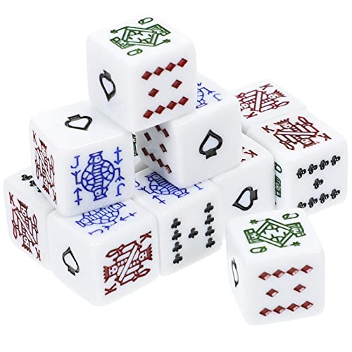 VICASKY 12 Stücke Poker Chips Set Weiß Acryl Würfel Für Party-Spiel Requisiten Spaß Würfel Spiel Für von VICASKY