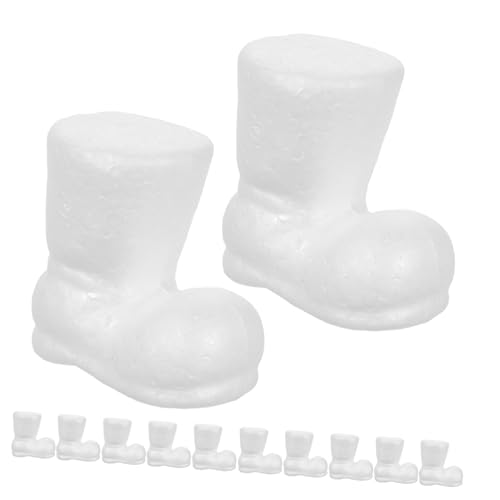 VICASKY Weihnachtsstiefel Aus Polystyrolschaum 12-teiliges Set Blanke Stiefel Zum Bemalen für Weihnachtsbastelprojekte von VICASKY