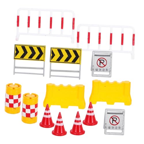 VICASKY Realistisches Modellset Mit Verkehrssperren 14 Miniatur-verkehrsschilder Und - Ideal Für Spielzeugparkplätze Und Spielzeugstraßen von VICASKY