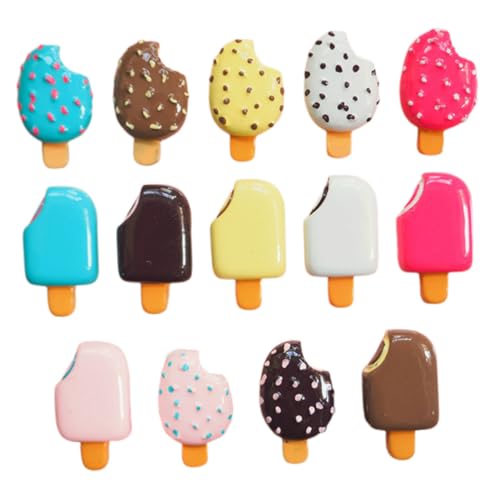 VICASKY 14 Stück Resin Fake Eiscreme Realistische Süßigkeiten Dekoration für DIY Handyhüllen Bastelprojekte und Partys Farben VICASKY 14 Stück Resin Fake Eiscreme Realistische Süßigkeiten Dekoration für DIY Handyhüllen Bastelprojekte und Partys Farben von VICASKY