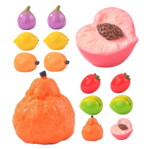 VICASKY 14Stücke Teiliges Set mit Künstlichen Früchten aus Kunstharz Lebensechte Obstmodelle für Fotografie DIY Projekte und Kreative Dekorationen für Vasenfüllungen von VICASKY