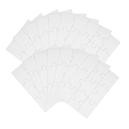 VICASKY 15 Blatt Leeres Papierpuzzle, Unvollendetes DIY-puzzlespielzeug, Bemalbares Leeres Puzzle von VICASKY