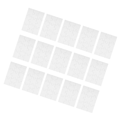 VICASKY 15 Blatt Teiliges Blanko Puzzle Bemalbare DIY Puzzleteile für Großes Weißes Puzzleboard zum Basteln Kreatives Malspielzeug Feinmotorik und Hand Auge Koordination von VICASKY