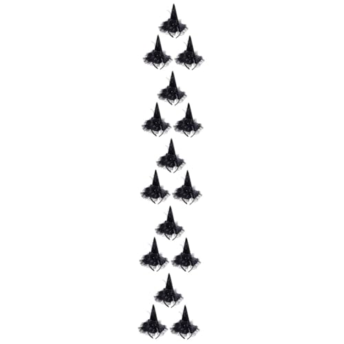 VICASKY 15 Stck. Teiliges Halloween Hexenhut Stirnband Schwarzer Spitzen Hexenhut Kopfschmuck Leichtes Bequemes Party Accessoire für Damen und Mädchen für Cosplay und Karneval VICASKY 15 Stck. Teiliges Halloween Hexenhut Stirnband Schwarzer Spitzen Hexenhut Kopfschmuck Leichtes Bequemes Party Accessoire für Damen und Mädchen für Cosplay und Karneval von VICASKY