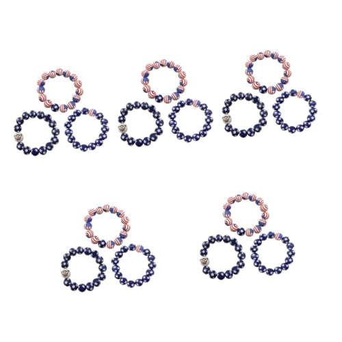 VICASKY 15 Stck. Teiliges Patriotische Holzperlen Armbänder Elastisch Verstellbar Leuchtend Rot Blau für Unabhängigkeitstag Partygeschenke Geeignet für Handgelenke VICASKY 15 Stck. Teiliges Patriotische Holzperlen Armbänder Elastisch Verstellbar Leuchtend Rot Blau für Unabhängigkeitstag Partygeschenke Geeignet für Handgelenke von VICASKY