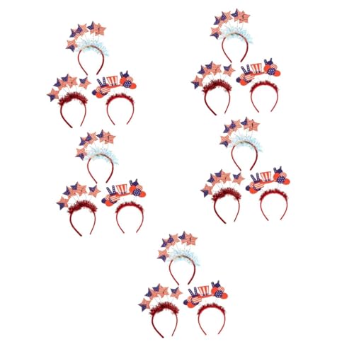 VICASKY 15 Stck. Teiliges Sternförmiges Haarband für Unabhängigkeitstag Festival Party Haarschmuck Damen und Mädchen Delikates Stirnband Zubehör für Feier und Alltag von VICASKY