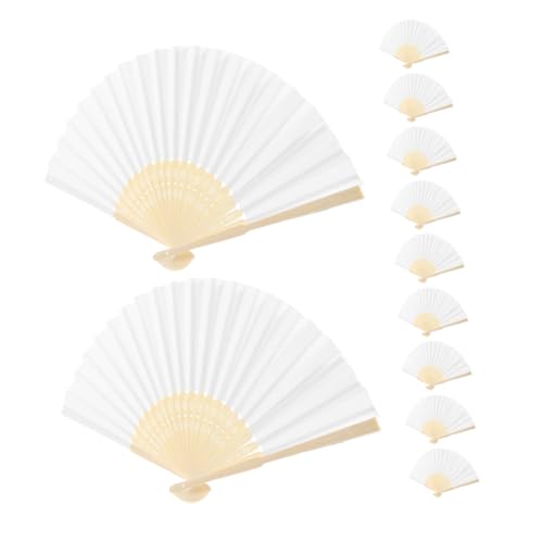 VICASKY 15 Stück Blanko Faltfächer Papierfächer Dekor Faltbarer Handfächer Für Frauen Kirchen Handfächer Hochzeitsfächer Kleinkind Performance von VICASKY