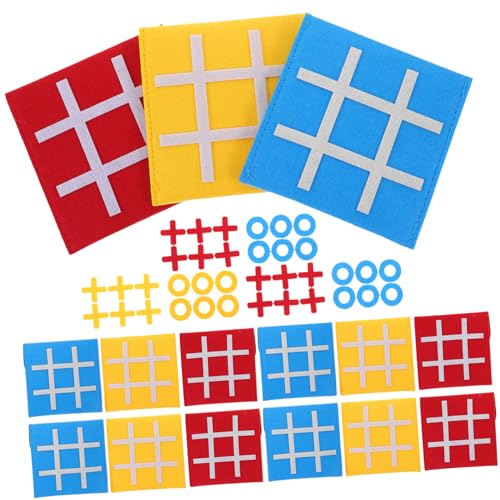 VICASKY 15 Stück Mini Neun Quadrat Schachbrett Brettspiel Party Ticktacktoe Ticktacktoe Artiges Interaktives Kinderspielzeug Party Ticktacktoe Brett Partygeschenke Brettspielzeug Filz von VICASKY