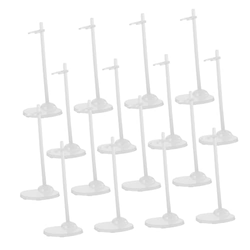 VICASKY 15 Stück Teiliges Transparente Puppenständer aus Premium Kunststoff mit Breiter Basis und Taillenstütze Stabile Display Halter für Puppen Figuren und Modelle für Regal Tisch und von VICASKY