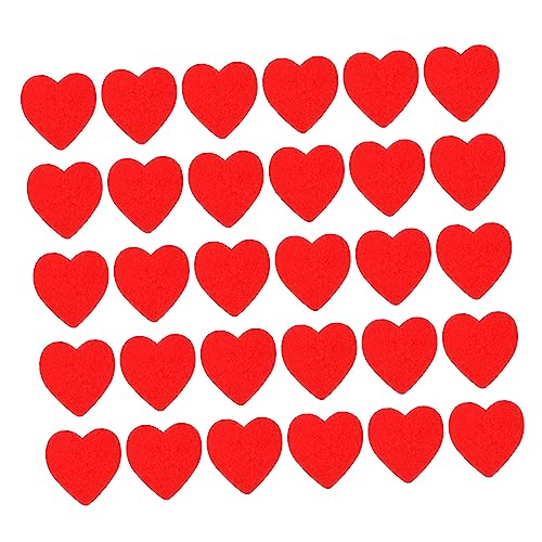 VICASKY 150 Stück Liebe Aufkleber Holzaufkleber Holzhandwerk Holzherzkleber Herzförmig Geklebte Ornamente Holz Wohnkultur Kleine Herzverzierungen DIY Holz Geklebt Hölzern Rot von VICASKY
