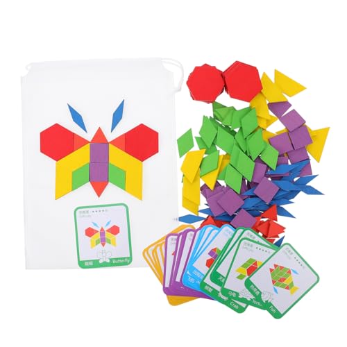 VICASKY Pädagogische Holzklötze Für Kinder – 155-teiliges Puzzle-Spielzeug – Form- Und Farberkennung Für Jungen Und Mädchen – Sicheres Und Lustiges Bauspielzeug von VICASKY