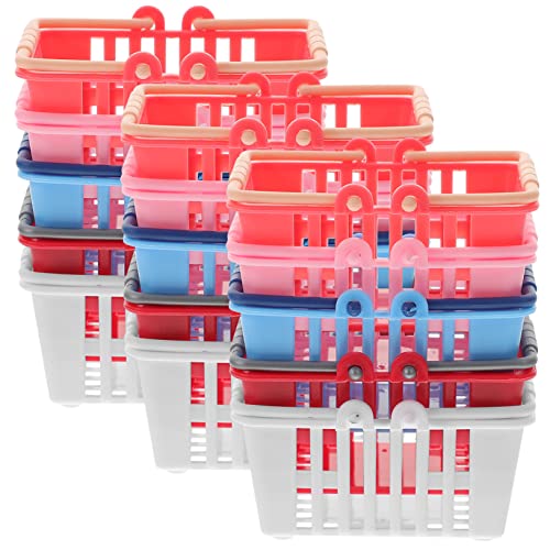 VICASKY 15St Mini-Einkaufskorb Mini-Einkaufswagen Toilettenartikel-Korb Badezimmerkörbe Mini einkaufskorb Mini-Plastikkorb einkaufskorb Mini Korb Mini- Hausspielzeug Legen Abs von VICASKY