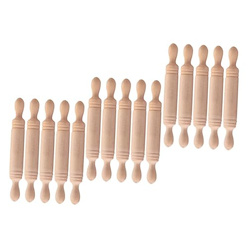 VICASKY Mini-Nudelholz-Set Mit 15 Stück – Perfektes Nudelholz Zum Basteln Als Puppenhaus-Dekoration Als Kinderspielzeug Mit Realistischem Aussehen von VICASKY