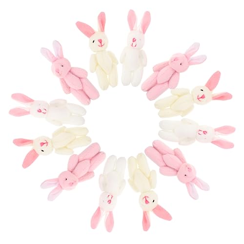 VICASKY 15st Knöchel-Kaninchen-anhänger Mini-kaninchenspielzeug Hasen Kleine Bären Ausgestopft Bunny Toy Kleine Kuscheltiere Kleiner Hase Plüsch Cartoon-plüsch-anhänger Kurzer Plüsch von VICASKY