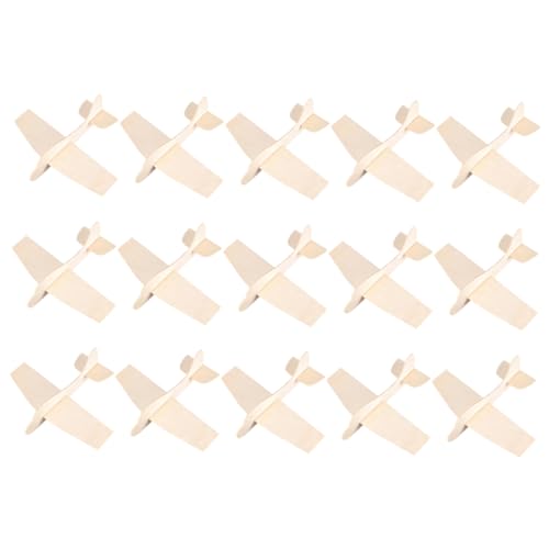 VICASKY 15st Leere Holzflugzeuge Puzzlematte Bastelspielzeug Für Holzhandwerk Selber Machen Unbemalte Holzverzierung Unbemaltes Flugzeug Flugzeugmodell Aus Holz Unfertiges Holz von VICASKY