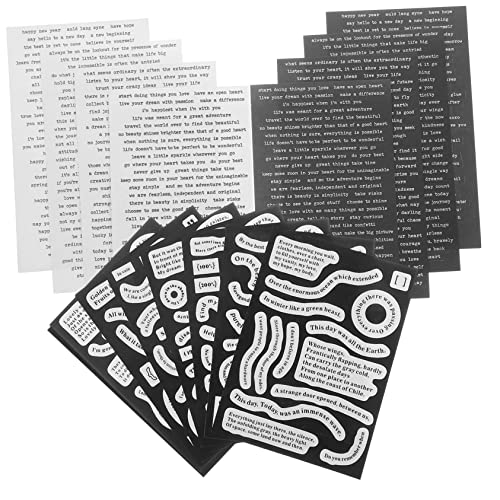VICASKY 16 Blätter Texthandbuch Aufkleber Stimmungsaufkleber Für Karten Smalltalk-Aufkleber Album-Aufkleber Kleines Sammelalbum Zeitschriftenzubehör Das Album Empfindlich Papier von VICASKY