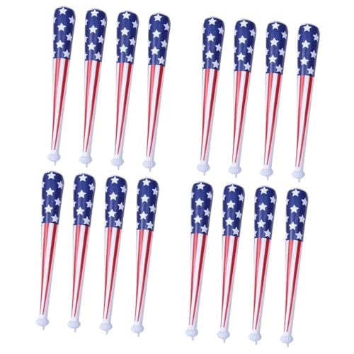VICASKY 16 Stck. Teiliges Aufblasbares Baseballschläger mit Amerikanischer Flagge Leichte Partyspielzeug für Juli Wiederverwendbar für Sportveranstaltungen und Patriotische Feierlichkeiten von VICASKY
