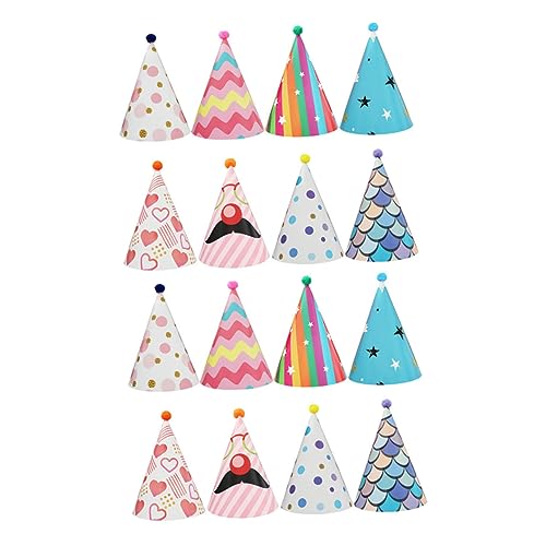 VICASKY 16 Stück Geburtstagshut Pailletten-kugel-geburtstagsmütze Partyversorgung Geburtstagsparty-kappe Geburtstag Kopfschmuck Party Hut Hutverzierung Für Papier von VICASKY