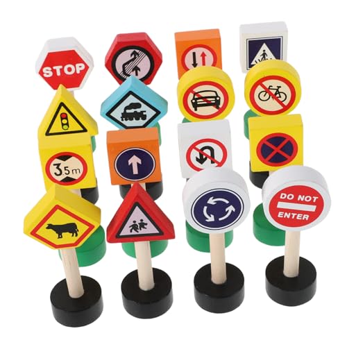 VICASKY 16 Stück Mini Verkehrszeichen Spielset Teiliges Holzspielzeug für Frühkindliche Verkehrserziehung Kreatives Rollenspiel und Selbstständiges Lernen für Kindergarten und Zuhause VICASKY 16 Stück Mini Verkehrszeichen Spielset Teiliges Holzspielzeug für Frühkindliche Verkehrserziehung Kreatives Rollenspiel und Selbstständiges Lernen für Kindergarten und Zuhause von VICASKY