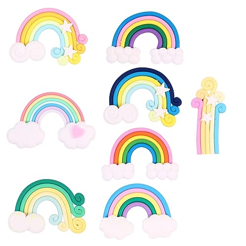 VICASKY 16 Stück Rauchige Regenbogendekoration Scrapbook-Sticker Selber Machen Aufkleber Aus Colorful Polymer-ton von VICASKY