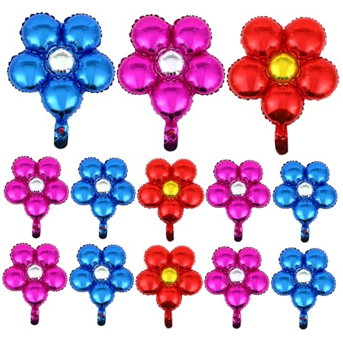 VICASKY 16 Stück Teiliges Folienballon mit Blumenmotiv Wiederverwendbar aus Sicherem Aluminium für Themenpartys Geburtstags und Fotodekoration Beeindruckende Partygestaltung von VICASKY