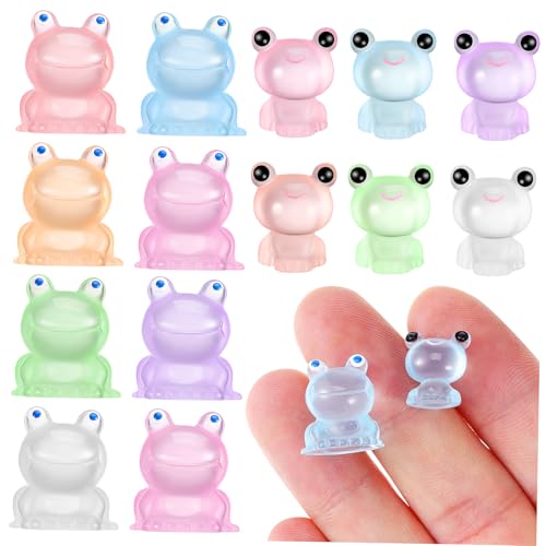 VICASKY 16 Stück Teiliges Kleine Leuchtende Resin Frösche Bunte Mini Frosch Figuren mit Großem Auge Langlebige Tisch und Regaldeko Lustige Heimdekoration für Puppenhaus und Kleine Räume VICASKY 16 Stück Teiliges Kleine Leuchtende Resin Frösche Bunte Mini Frosch Figuren mit Großem Auge Langlebige Tisch und Regaldeko Lustige Heimdekoration für Puppenhaus und Kleine Räume von VICASKY