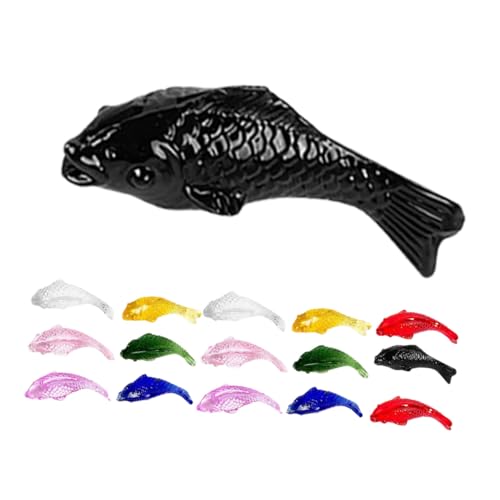 VICASKY 16 Stück Teiliges Kristallfisch Dekorset Bunte Miniatur Glasfische in Blau Grün Rot Schwarz Transparent Handgefertigte Mini Koi Figuren für Teich Deko Zubehör VICASKY 16 Stück Teiliges Kristallfisch Dekorset Bunte Miniatur Glasfische in Blau Grün Rot Schwarz Transparent Handgefertigte Mini Koi Figuren für Teich Deko Zubehör von VICASKY
