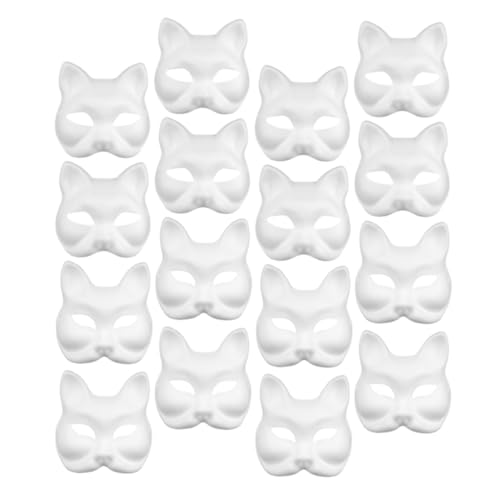 VICASKY 16 Stück Teiliges Weißes Bastelmasken mit Katzen und Fuchsdesign Bemalbare Pappmaché Masken für Diy Halloween Karneval Themenpartys Leichte Komfortable Gesichtsmasken zum Bemalen VICASKY 16 Stück Teiliges Weißes Bastelmasken mit Katzen und Fuchsdesign Bemalbare Pappmaché Masken für Diy Halloween Karneval Themenpartys Leichte Komfortable Gesichtsmasken zum Bemalen von VICASKY