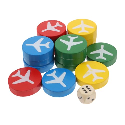 VICASKY 16 Stück Teiliges aus Holzspielsteinen für Kinderspiel Flugschach Sichere Runde Spielsteine für Unterhaltsame Familienspiele und Aktivitäten und Kindergärten von VICASKY