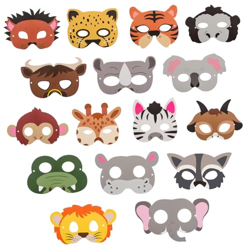 VICASKY 16stücke Teiliges Tiermasken Aus Papier Für Lustige Party-Masken Für Geburtstag Halloween Und Cosplay Dekorative Dschungel-Themen-Masken Einfach Zusammenzubauen VICASKY 16stücke Teiliges Tiermasken Aus Papier Für Lustige Party-Masken Für Geburtstag Halloween Und Cosplay Dekorative Dschungel-Themen-Masken Einfach Zusammenzubauen von VICASKY