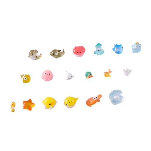 VICASKY 18 STK Meerestierstatue Meerestiere Mini-Meerestierskulptur Terrarium basteln selber Machen Qualle GOO kinderspielzeug tierfiguren kreative Meeresornamente Meeresspielzeug Harz von VICASKY