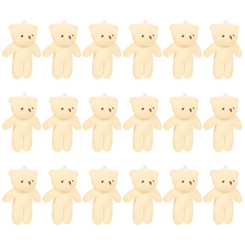 VICASKY 18 Stück Mini-bärpuppe Kleine Plüschbären Braunbär -lebensgrößenausschnitte Mini-plüschbär Kleine Kuscheltiere Minibären Masse Plüsch-schlüsselanhänger Plüsch Pp Baumwolle von VICASKY