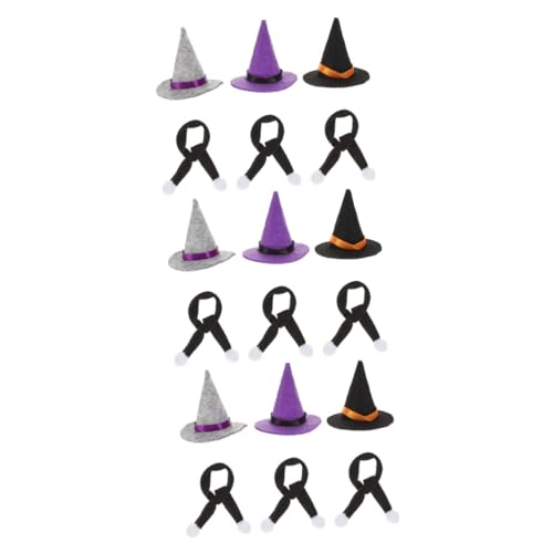 VICASKY 18 Stck. Teiliges Halloween Flaschen Deko mit Mini Hexenhüten und Schals Große Schwarze Graue und Violette Hüte Schwarze Schals als Festival Weinflaschen Dekoration für Halloween VICASKY 18 Stck. Teiliges Halloween Flaschen Deko mit Mini Hexenhüten und Schals Große Schwarze Graue und Violette Hüte Schwarze Schals als Festival Weinflaschen Dekoration für Halloween von VICASKY