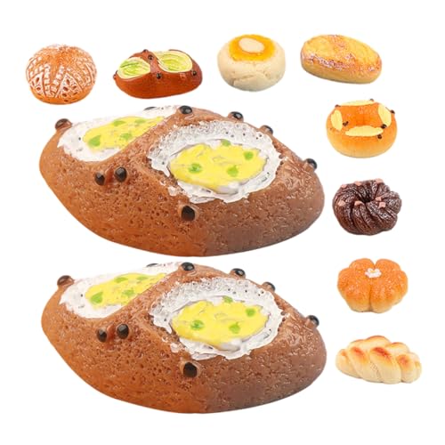 VICASKY 18 Stück Teiliges Realistische Miniatur Brot Modelle aus Resin Dekorative Simulation für Puppenhaus und Bäckerei Vielseitig Einsetzbar als Fotorequisiten und Haushaltsaccessoires von VICASKY