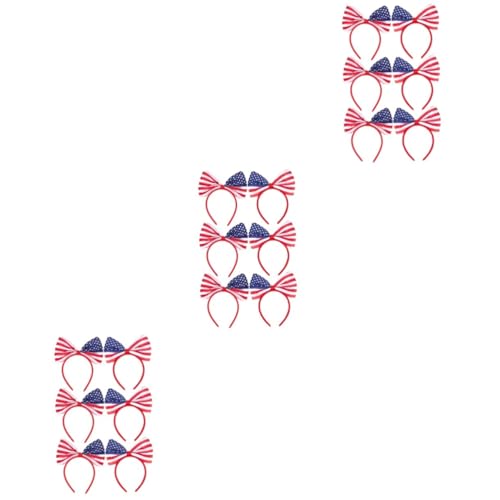 VICASKY 18 Teiliges Flaggen Haarband mit Satin Schleife Party Haarschmuck für Damen und Stilvolles Accessoire für Nationalfeiertag und Festivals von VICASKY