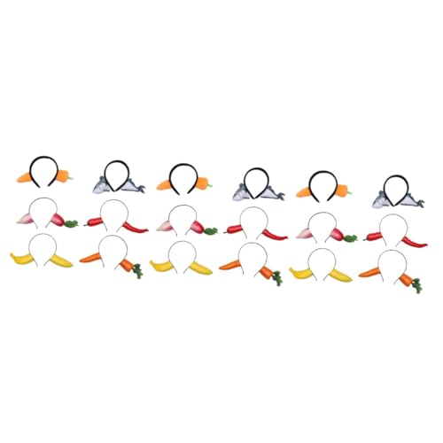 VICASKY 18 Teiliges Lustiges Karotten Haarschmuck Party Stirnband Rutschfeste Kopfbedeckung für Erwachsene Leichte Performance Headwear Verschiedene Designs von VICASKY