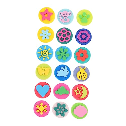 VICASKY 18Stücke Teiliges Dekorative Stempel für Doppelseitige Stempel für Scrapbooking und Kreative Projekte für Schule Kindergarten und Party Gemischte Designs von VICASKY